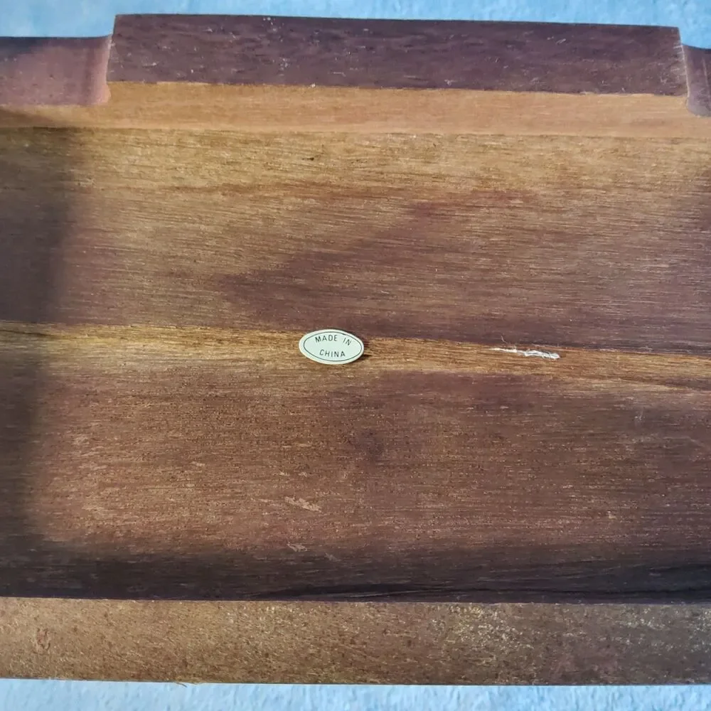 Vintage Wooden Jewelry Armoire Chest Storage Box Pink Velvet Lining 12